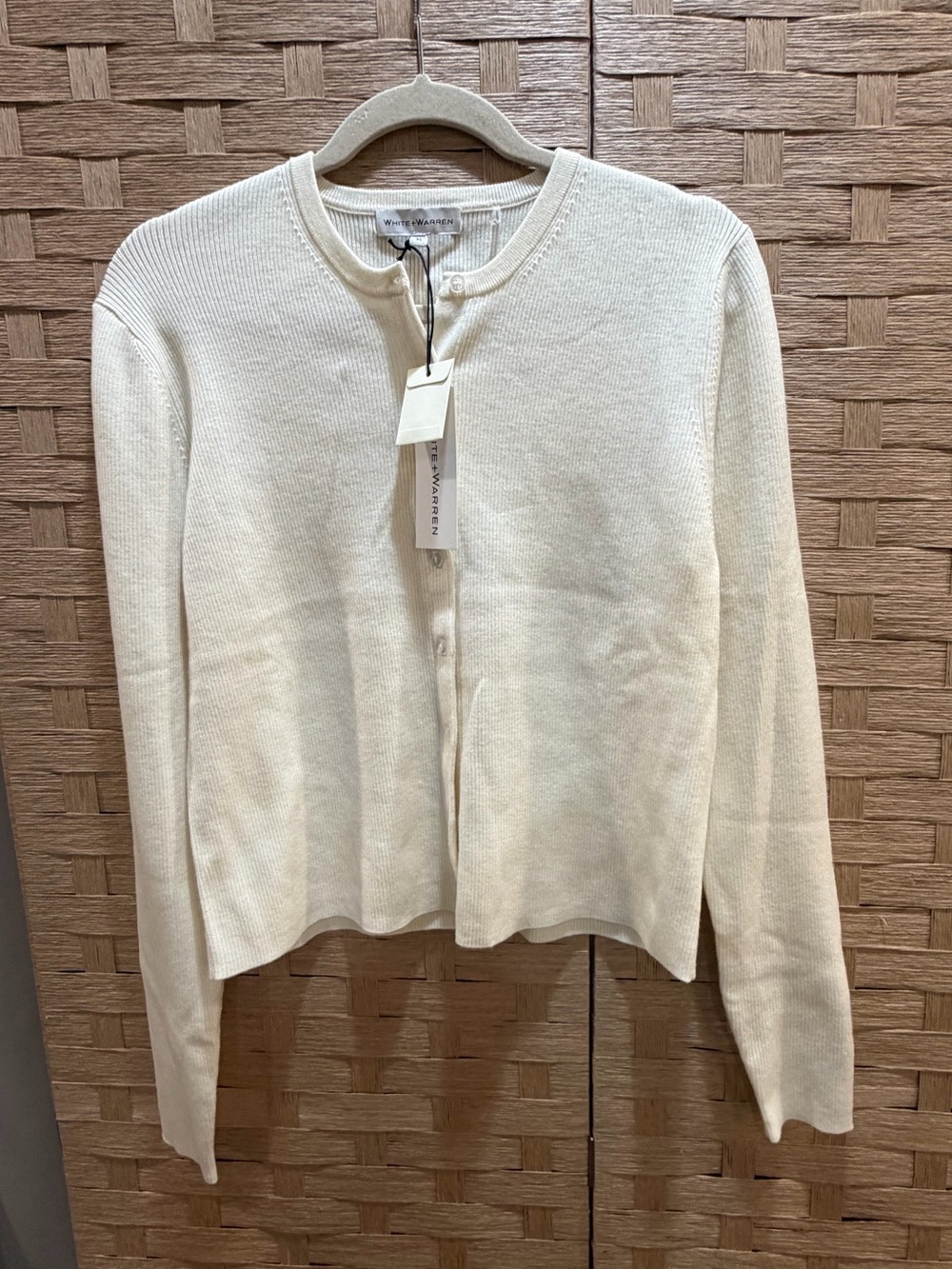 NWT White and Warren Merino Wool Classy Button down cardigan sweater size XL
